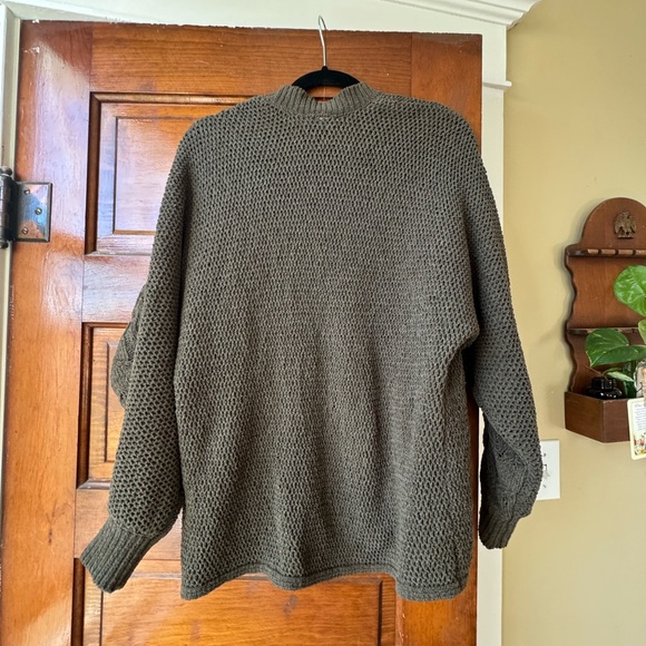 Derek Heart Earthy Green Cardigan Sweater with Relaxed Fit and Shawl Collar - Picture 6 of 8